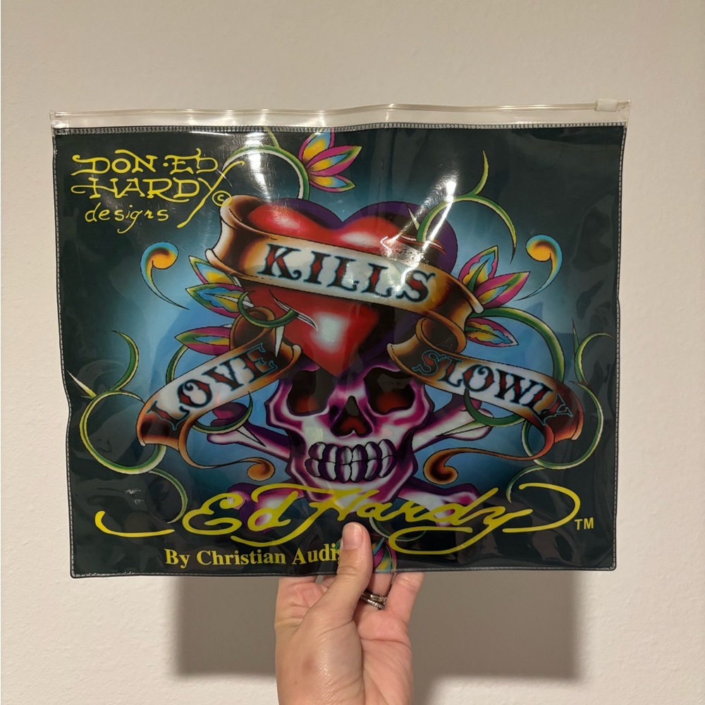 VINTAGE! Ed Hardy SILK scarf